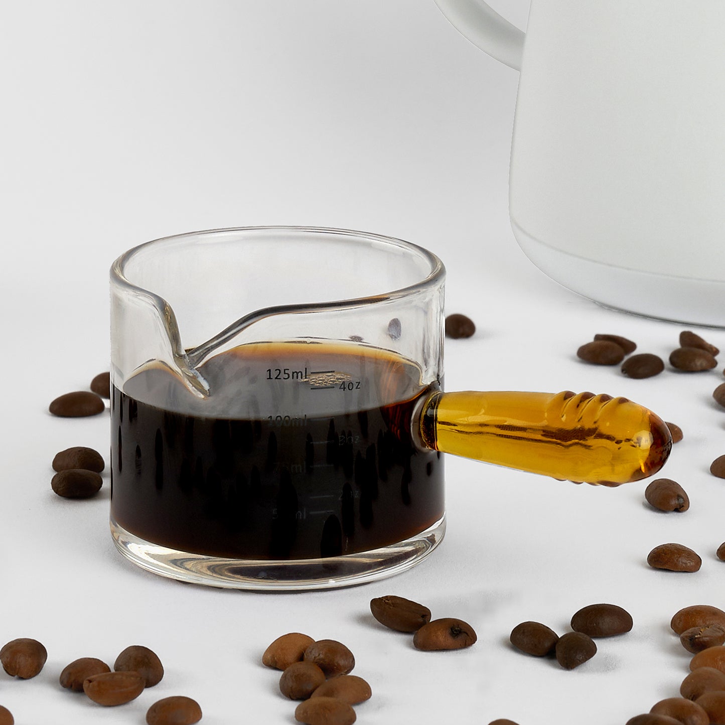 "SPECTRUM POURER" Milk/Espresso Cup with orange glass handle