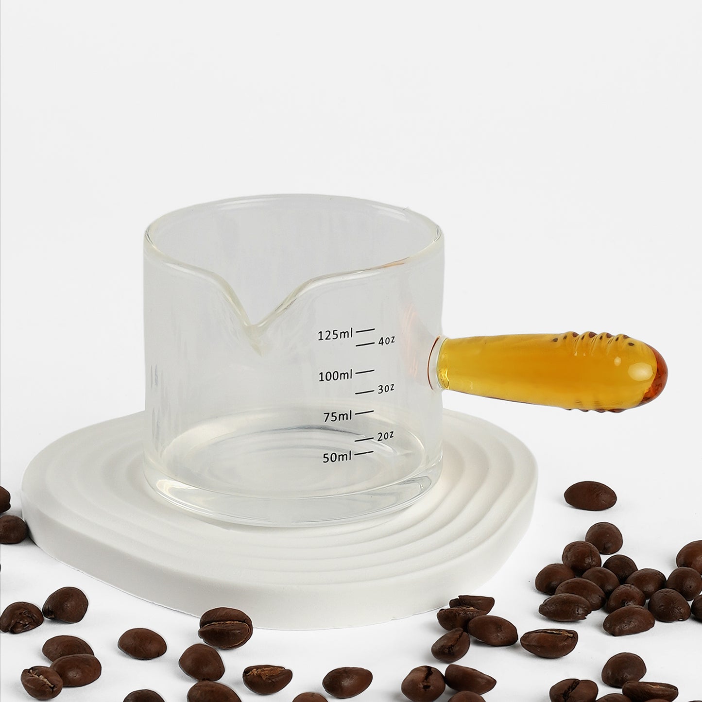 "SPECTRUM POURER" Milk/Espresso Cup with orange glass handle