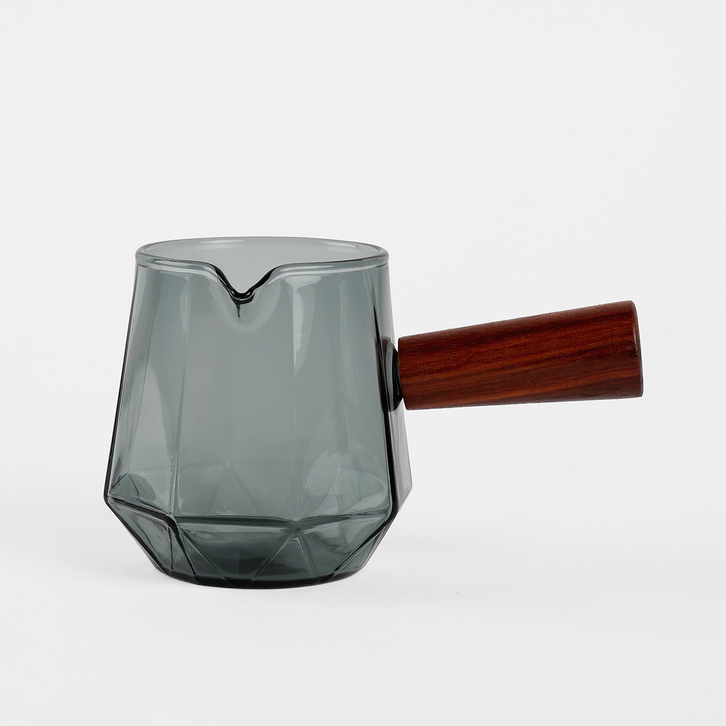 "CAFFEINE CLARITY" Milk/Espresso Cup with wooden handle