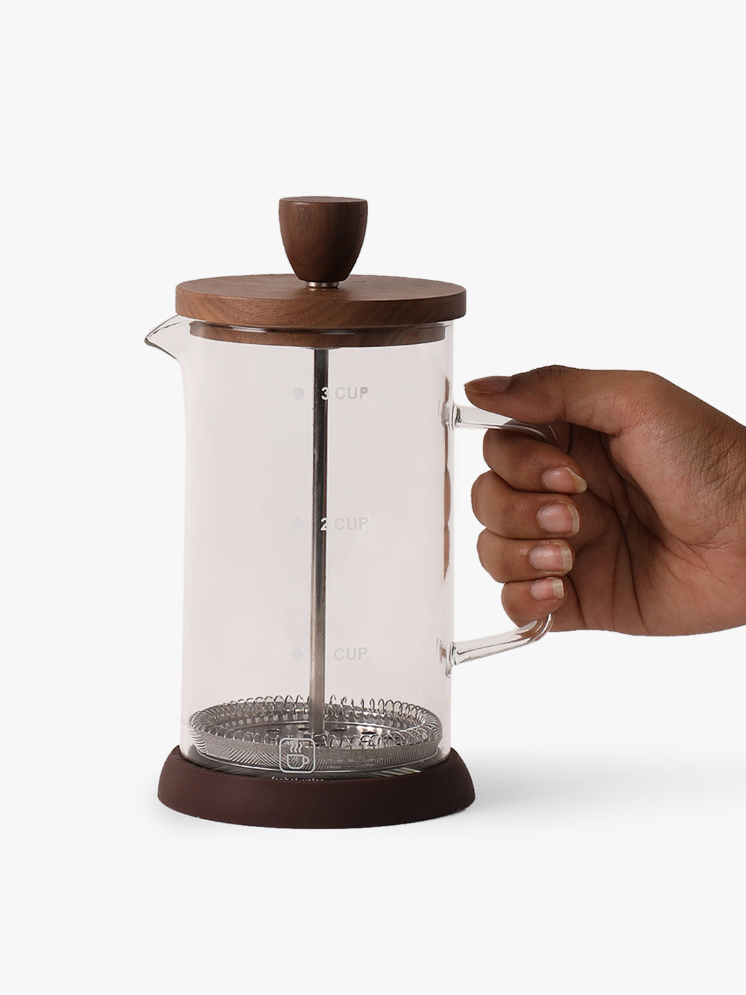 "THE FRENCHIE" French Press Coffee Pot - 600 Ml with Precision Filter - Walnut